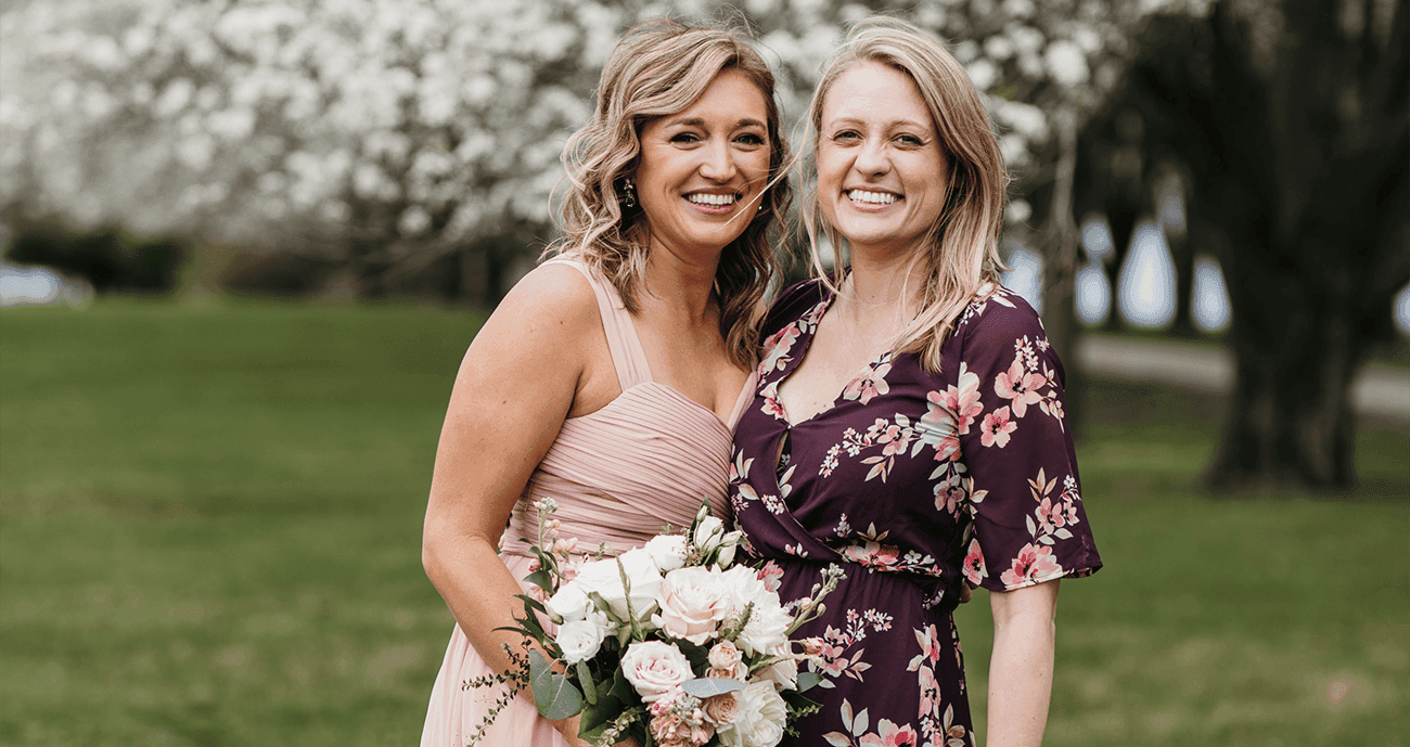 Cass and Taylor at a wedding together.